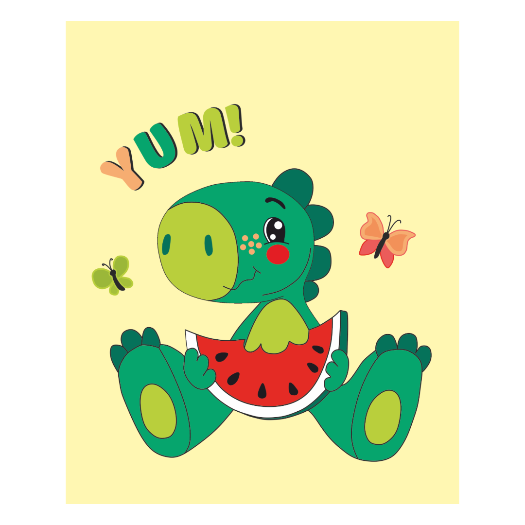 Artwille Paint By Outlines For Kids - Delicious Watermelon – Paint By Outlines For Kids | Artwille | 8x8 Inch | Easy Painting Kit