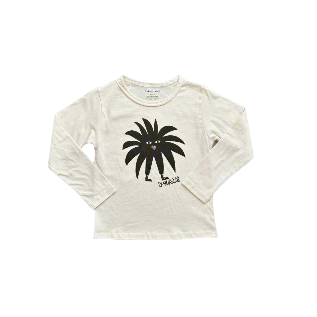 Peace Long Sleeve Tee – Seaweed Fiber, Algae Ink Printed (kids)