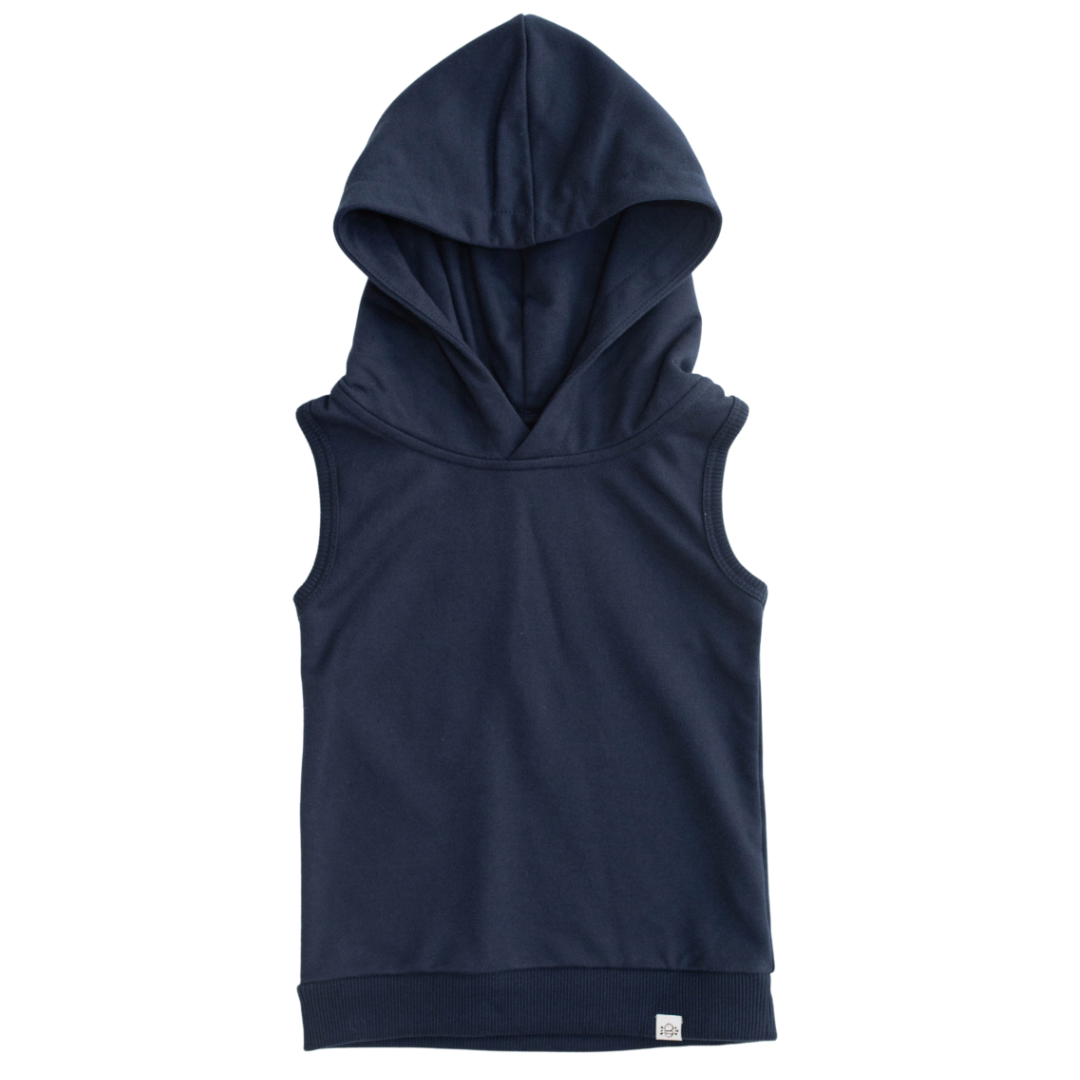 Sleeveless Hoodie In Navy