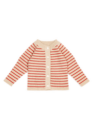 Cashmere Cardigan | Red/beige
