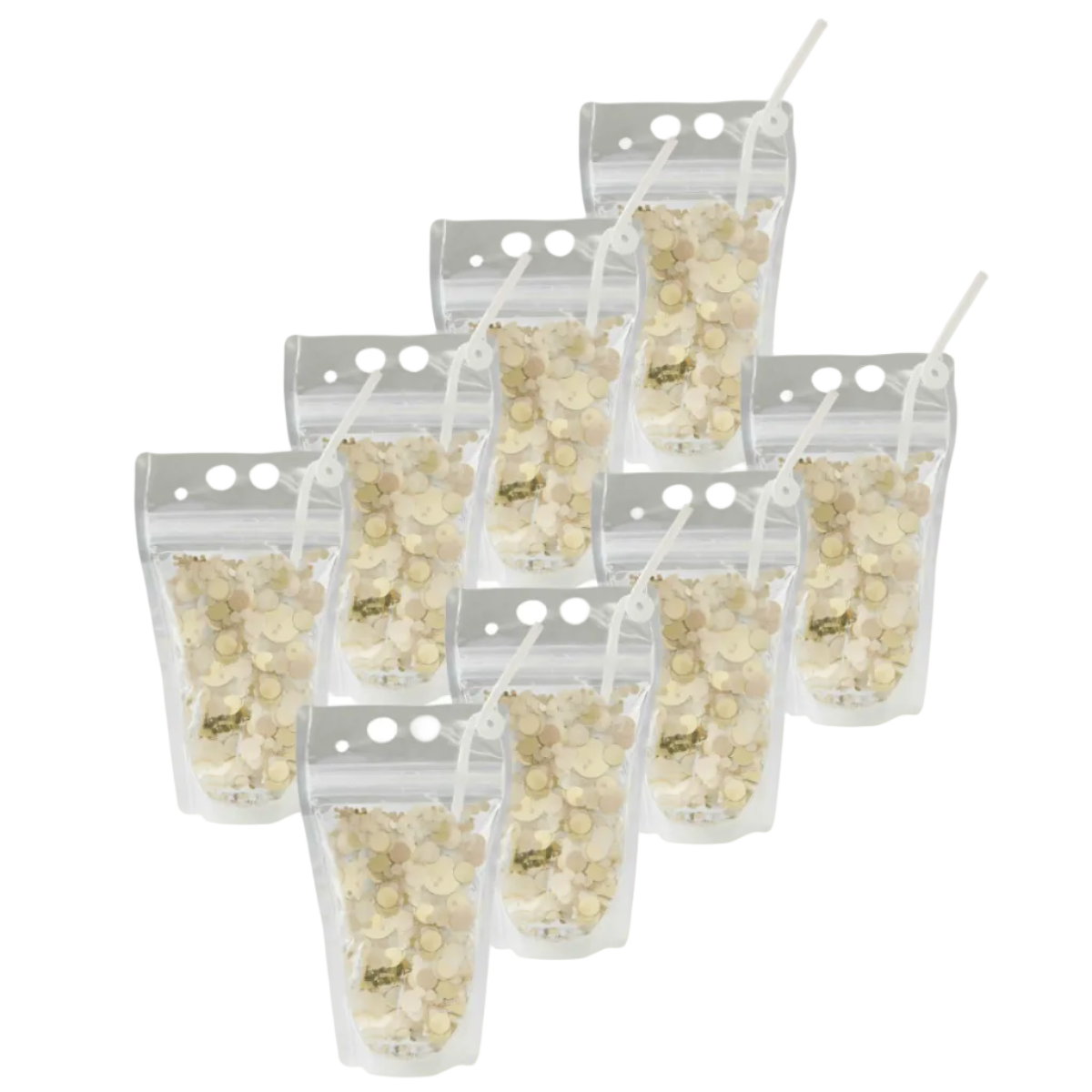 Gold Confetti Drink Pouch Set (set Of 8 Or 16)