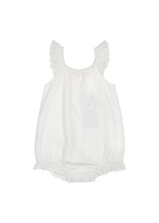 Calliope | Swiss Dot Embroidered Romper | Antique Ivory
