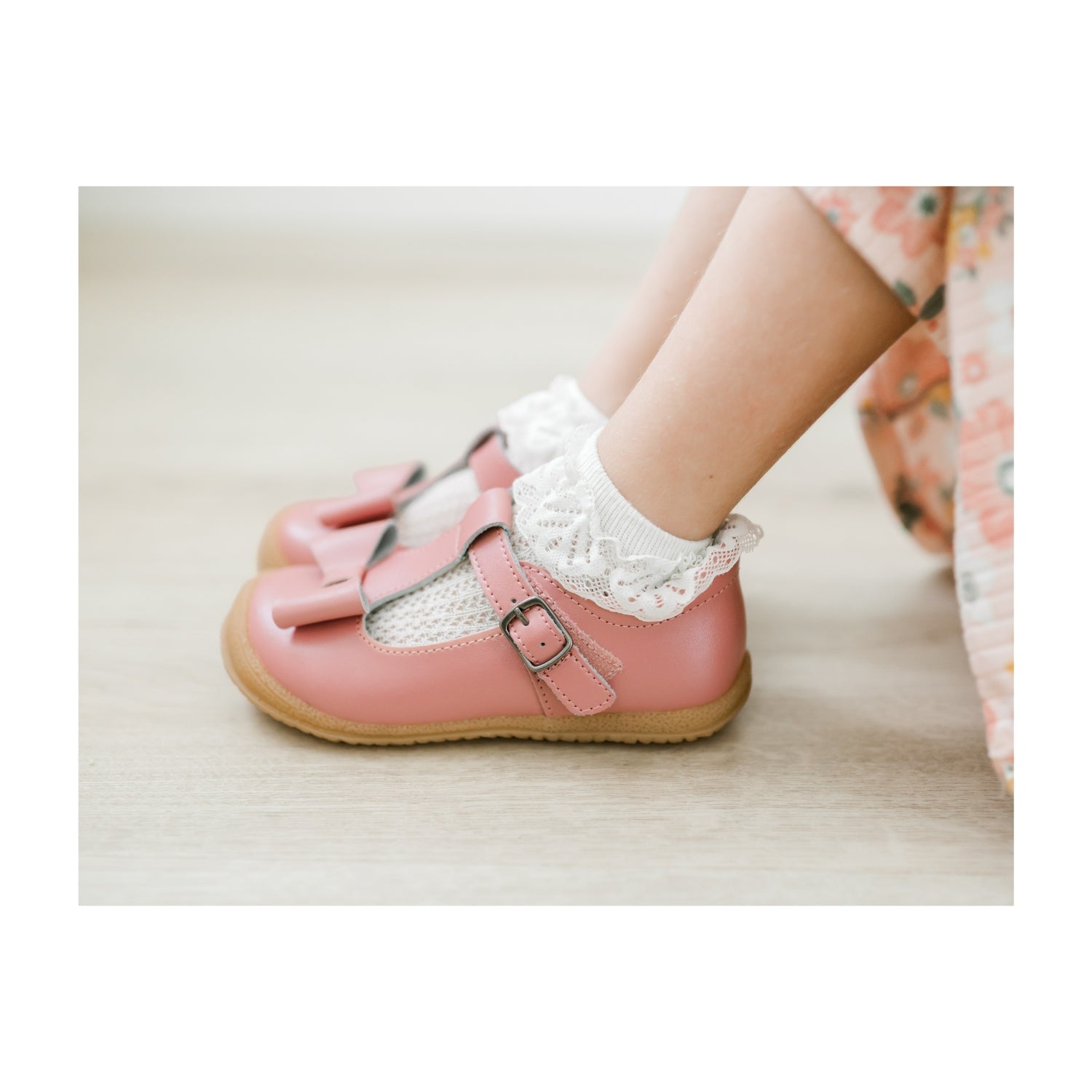 Emma Shimmer Bow T-strap Mary Jane