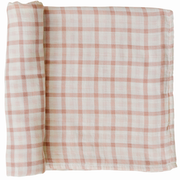 Pink Gingham Muslin Swaddle Blanket