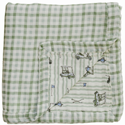 Tee Time + Green Gingham Muslin Quilt