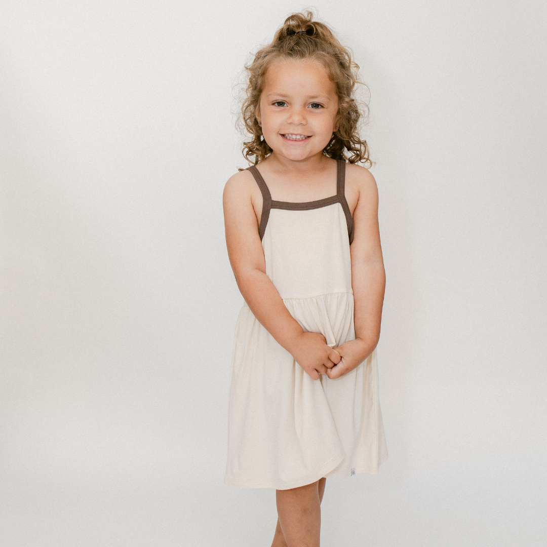 The Willow Strappy Dress In Coconut Cream