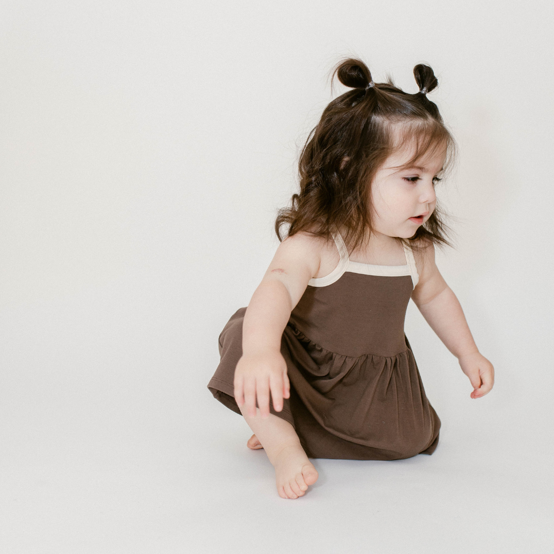 The Willow Strappy Dress In Rain Drum