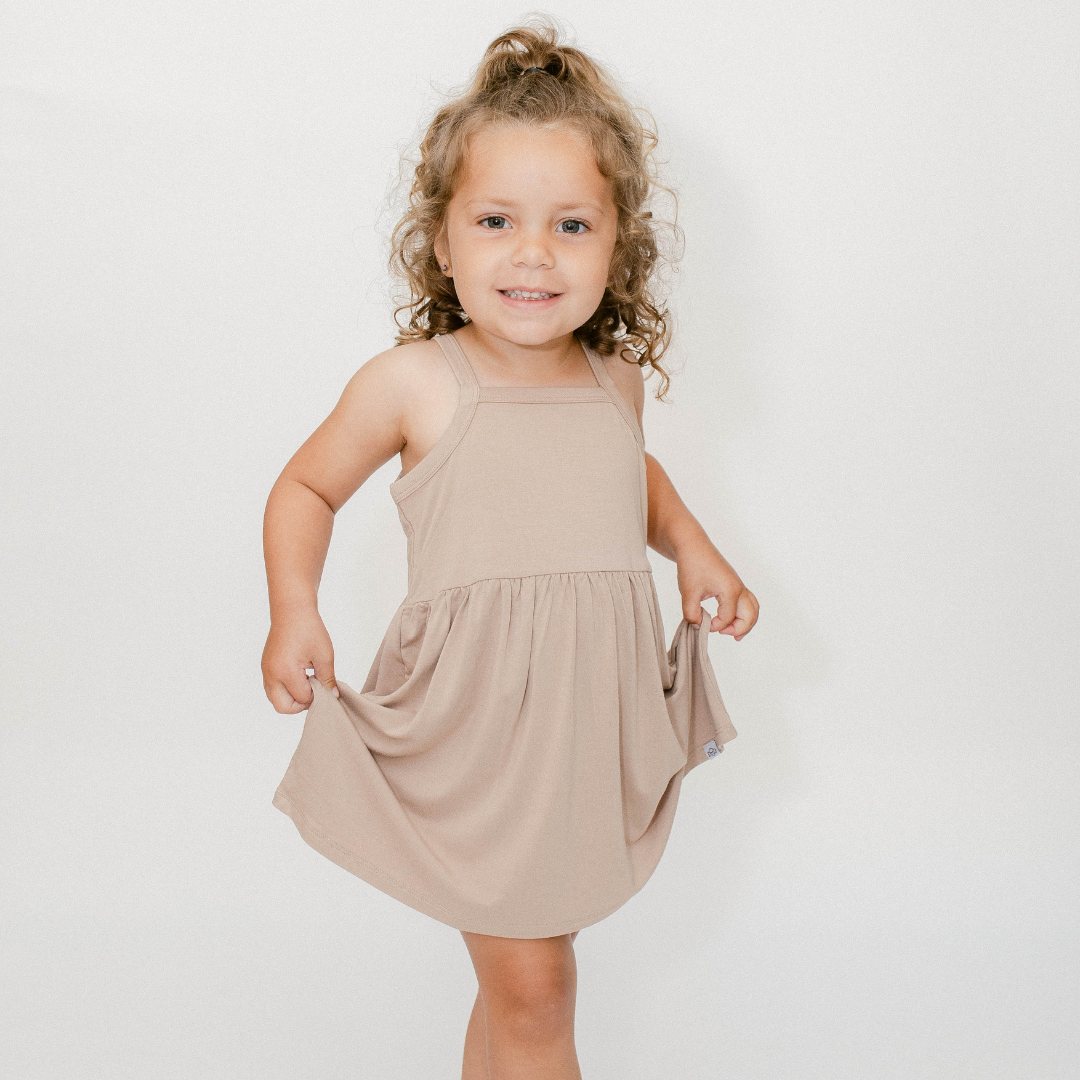 The Willow Strappy Dress In Driftwood