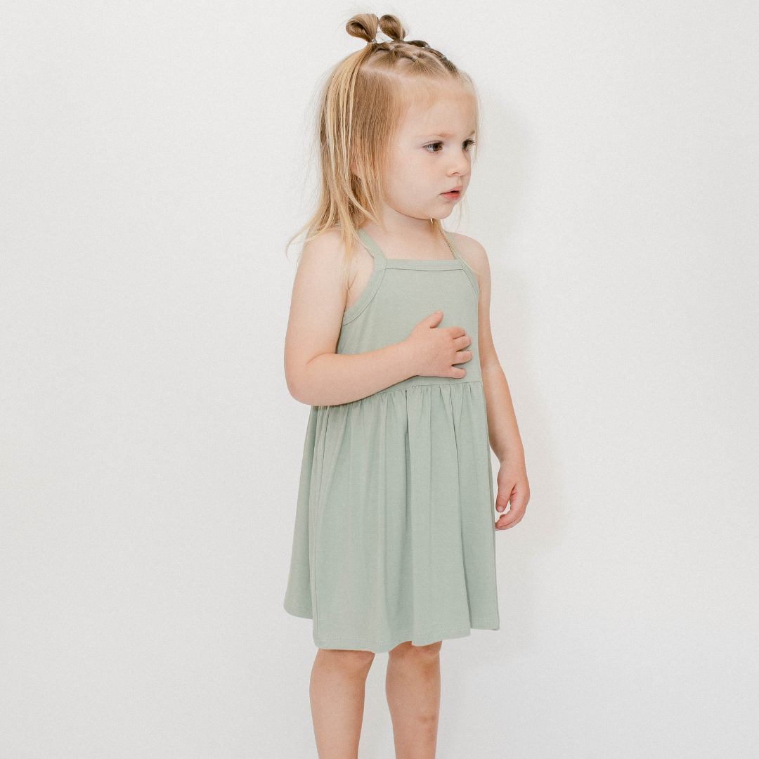 The Willow Strappy Dress In Sage
