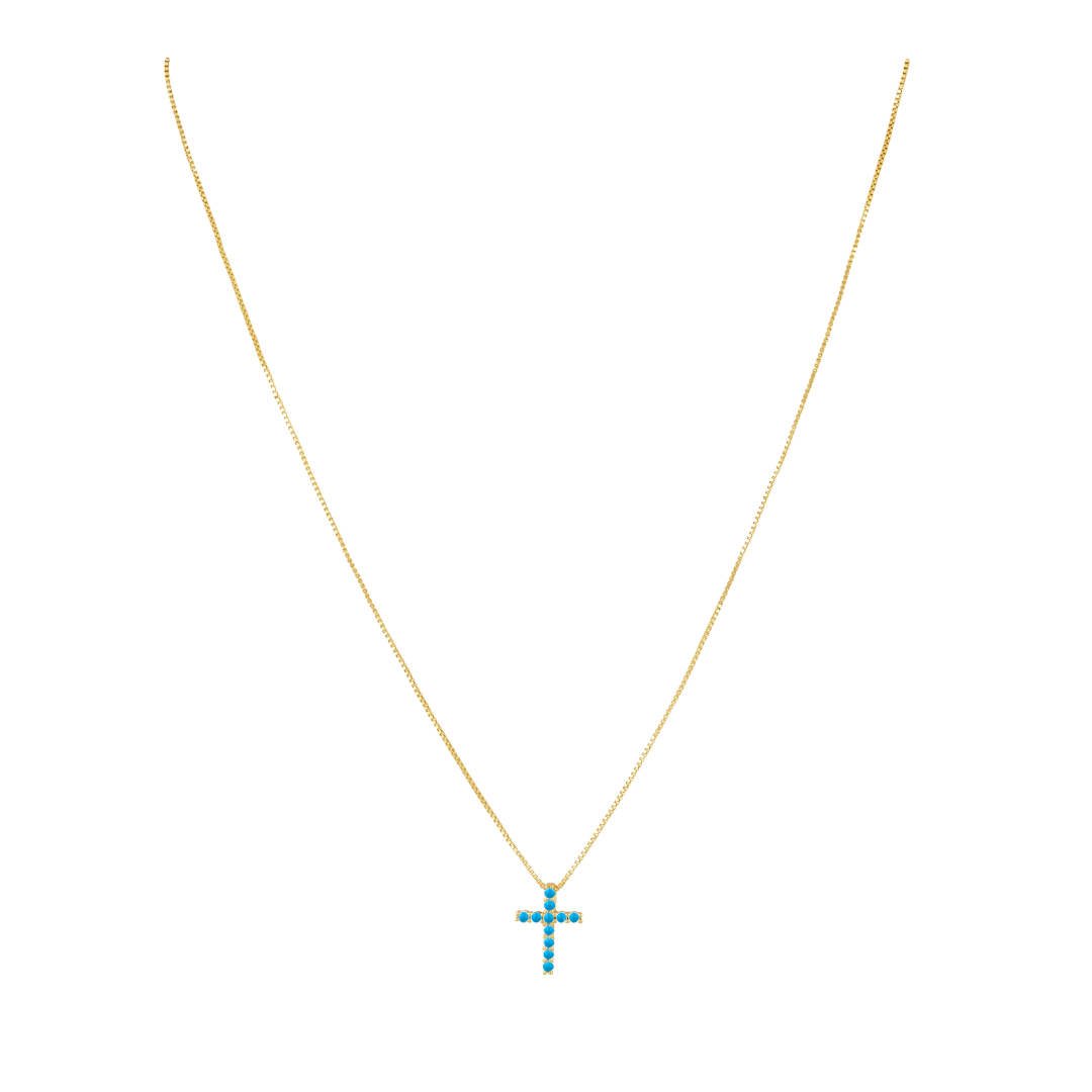 Raya Cz Cross Turquoise