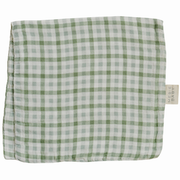 Green Gingham Muslin Burp Cloth