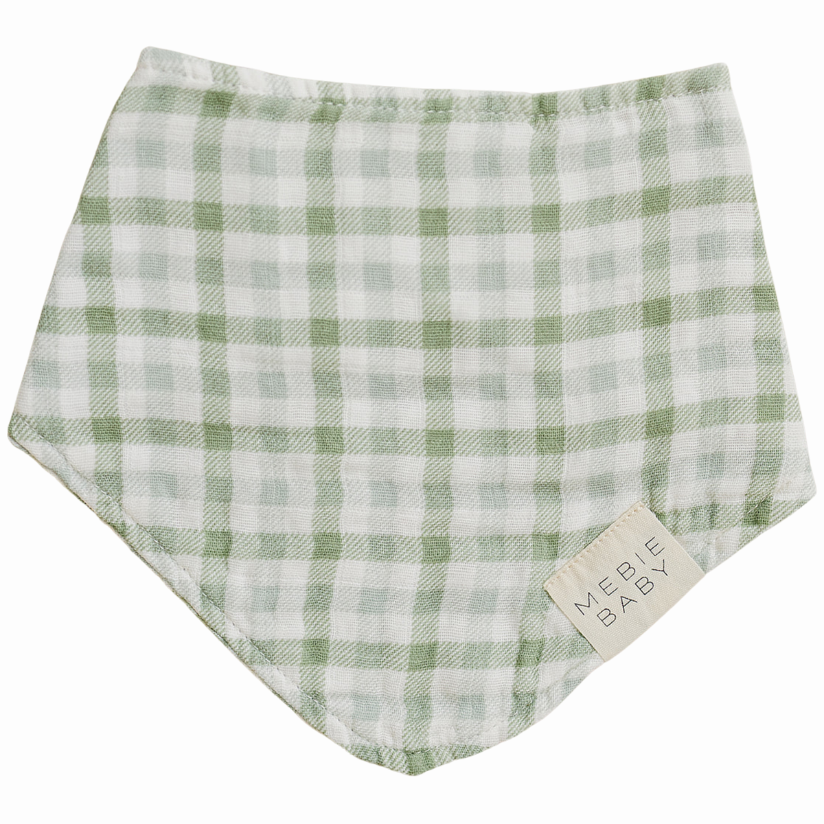 Green Gingham Classic Muslin Bib