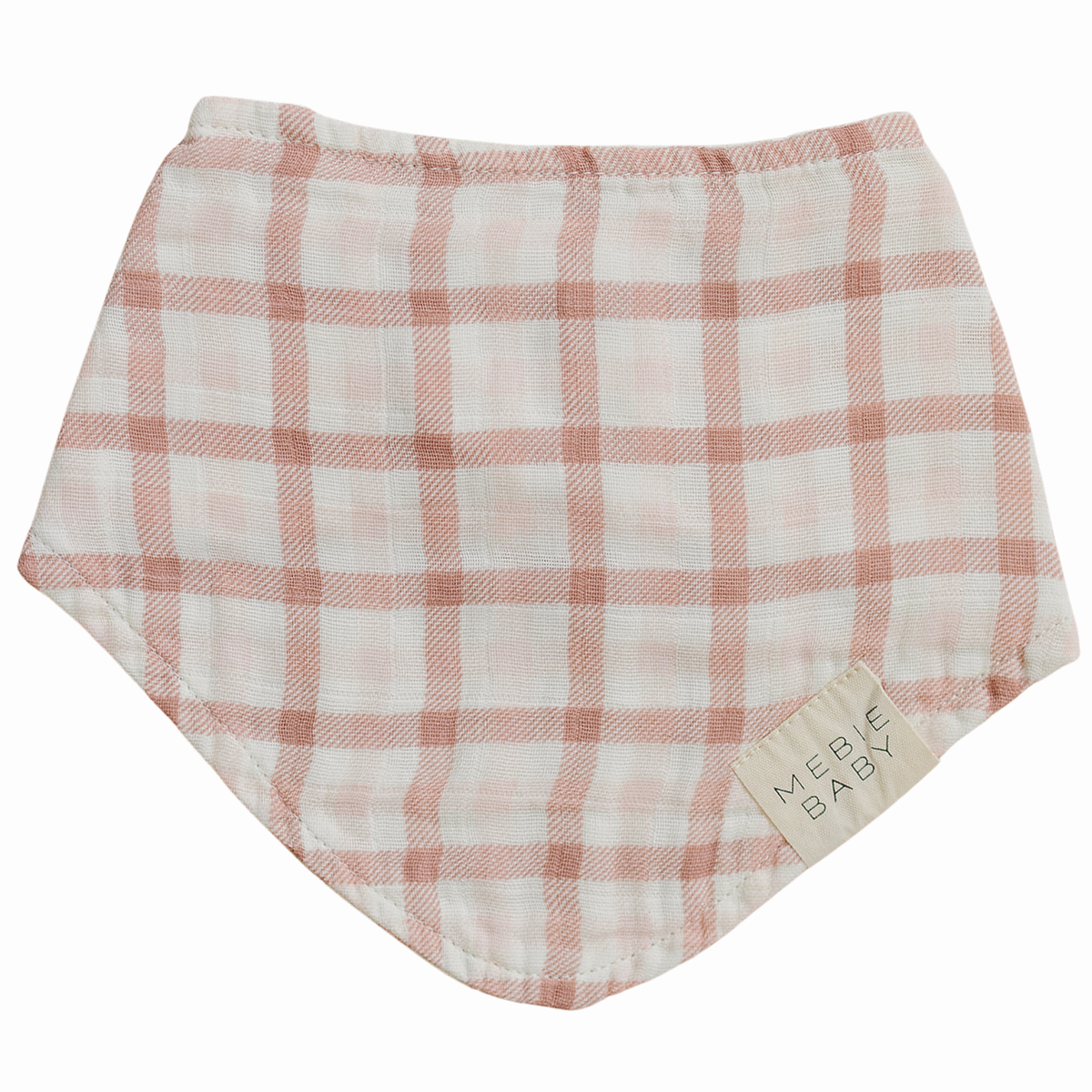 Pink Gingham Classic Muslin Bib