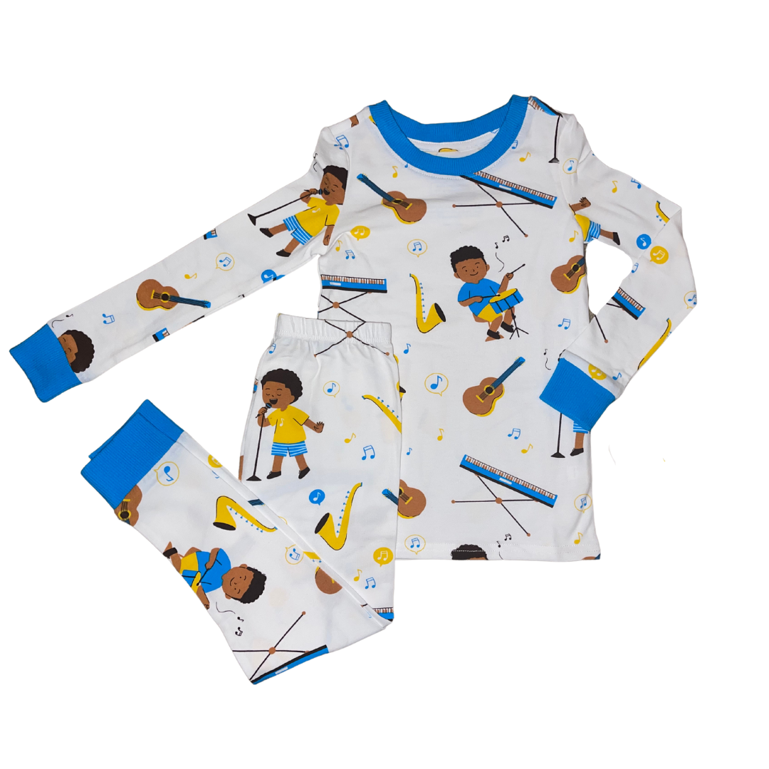 Rhythm & Dreams Musical Pj Set Snug Fit Pajamas Set Boys Toddler Size 4t - 12