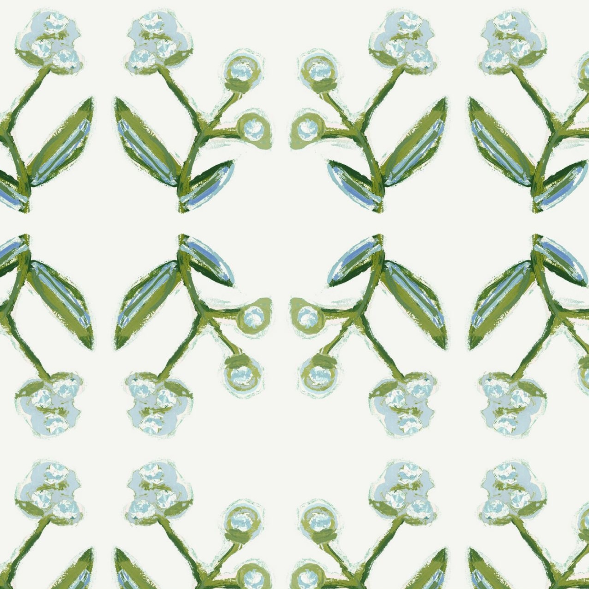 Antonia Wallpaper (blue & Green)