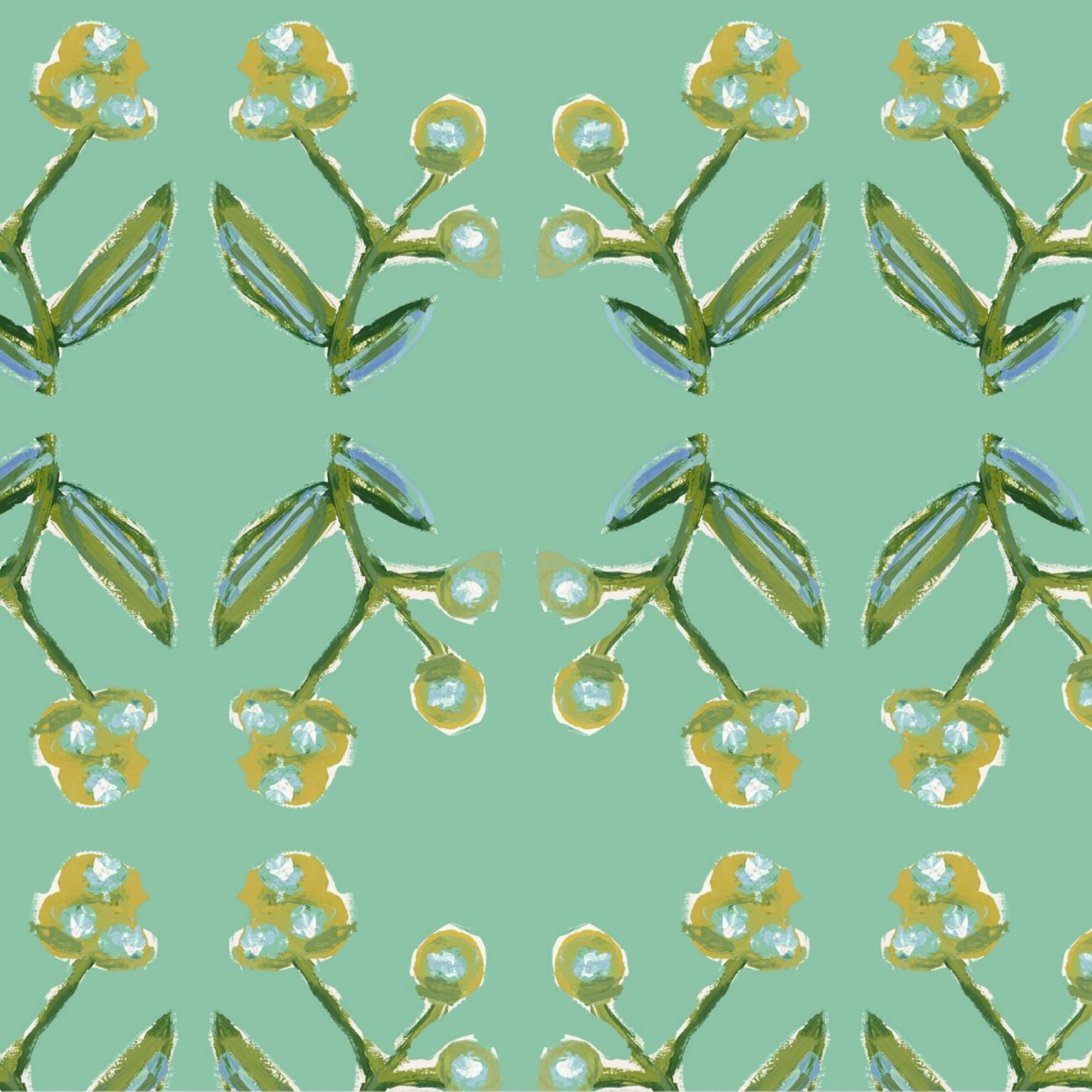 Antonia Wallpaper (green & Citron)
