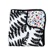Plant Print Muslin Blanket - Reversible Newborn To 4 Months / 5+ Months