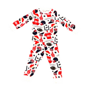 Red And Blue Bamboo Pajamas