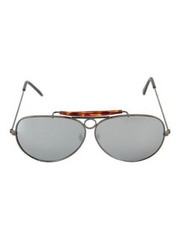 Aviator Sunglasses: Silver W/metal Smoke Lens