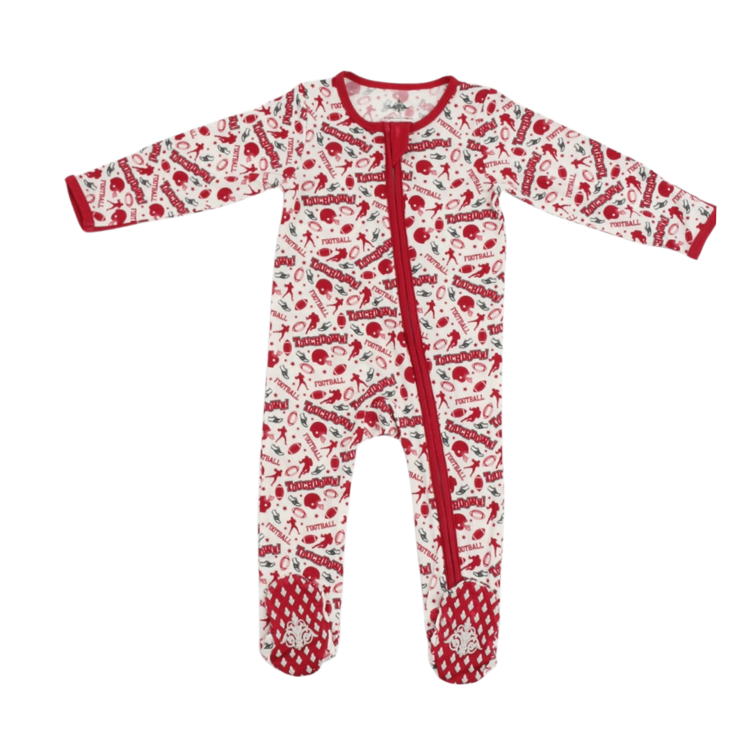 Red And White Football Romper