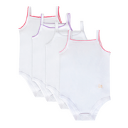 Feathers Tank Top Baby Girl Undershirts - Super Soft Cotton One-piece Toddler Bodysuit (4 Pack) (multicolor)