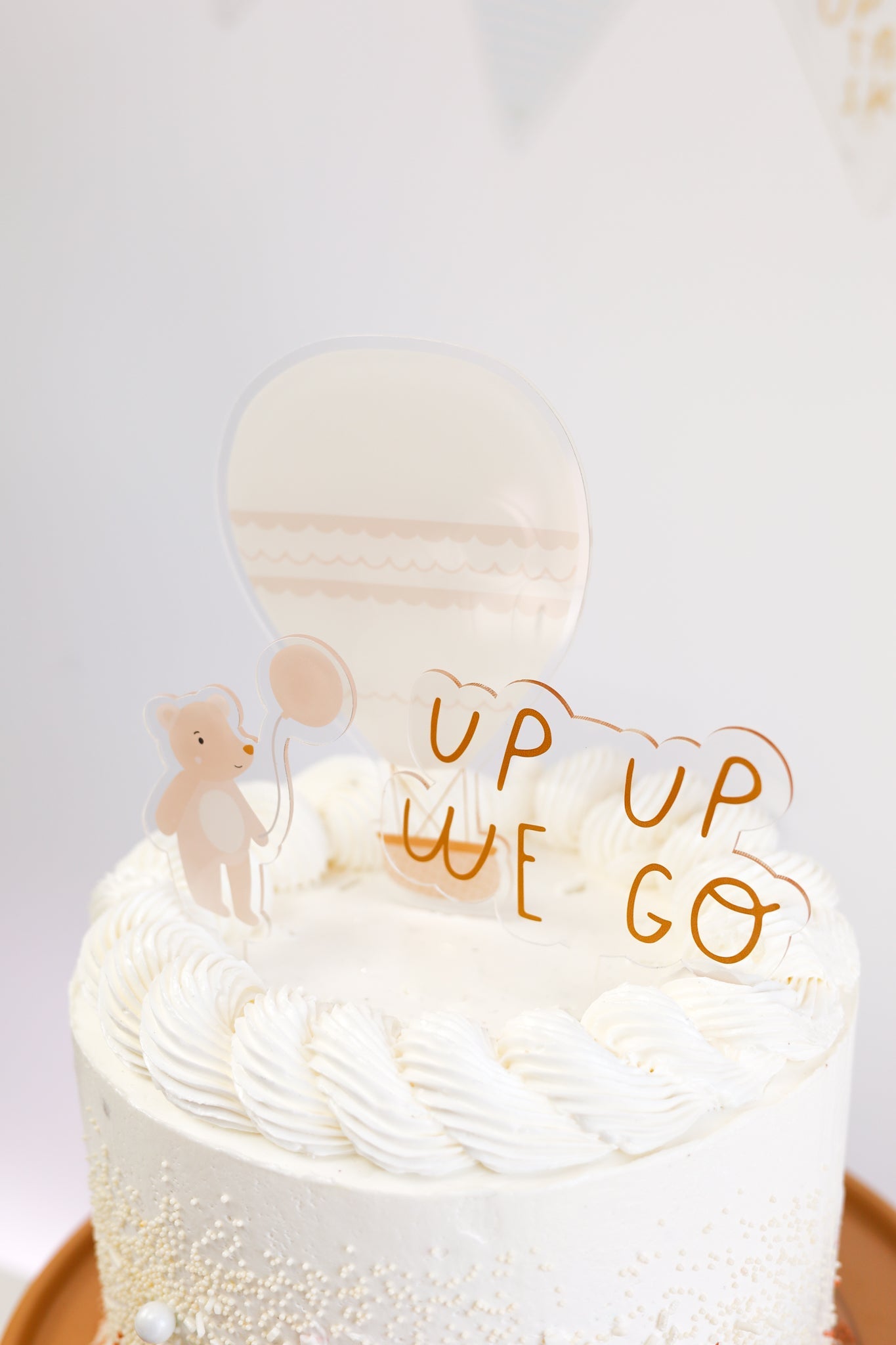 Up Up We Go Acrylic Cake Topper Set