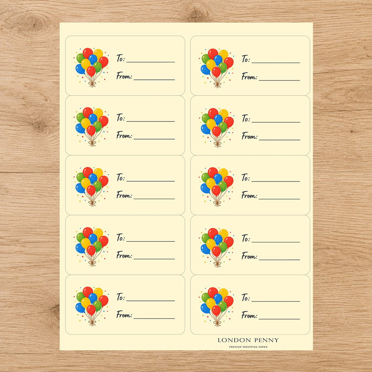 Up, Up & Birthday Gift Tag Sticker Sheet