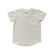 Girls V-neck Pocket Tee In Off-white