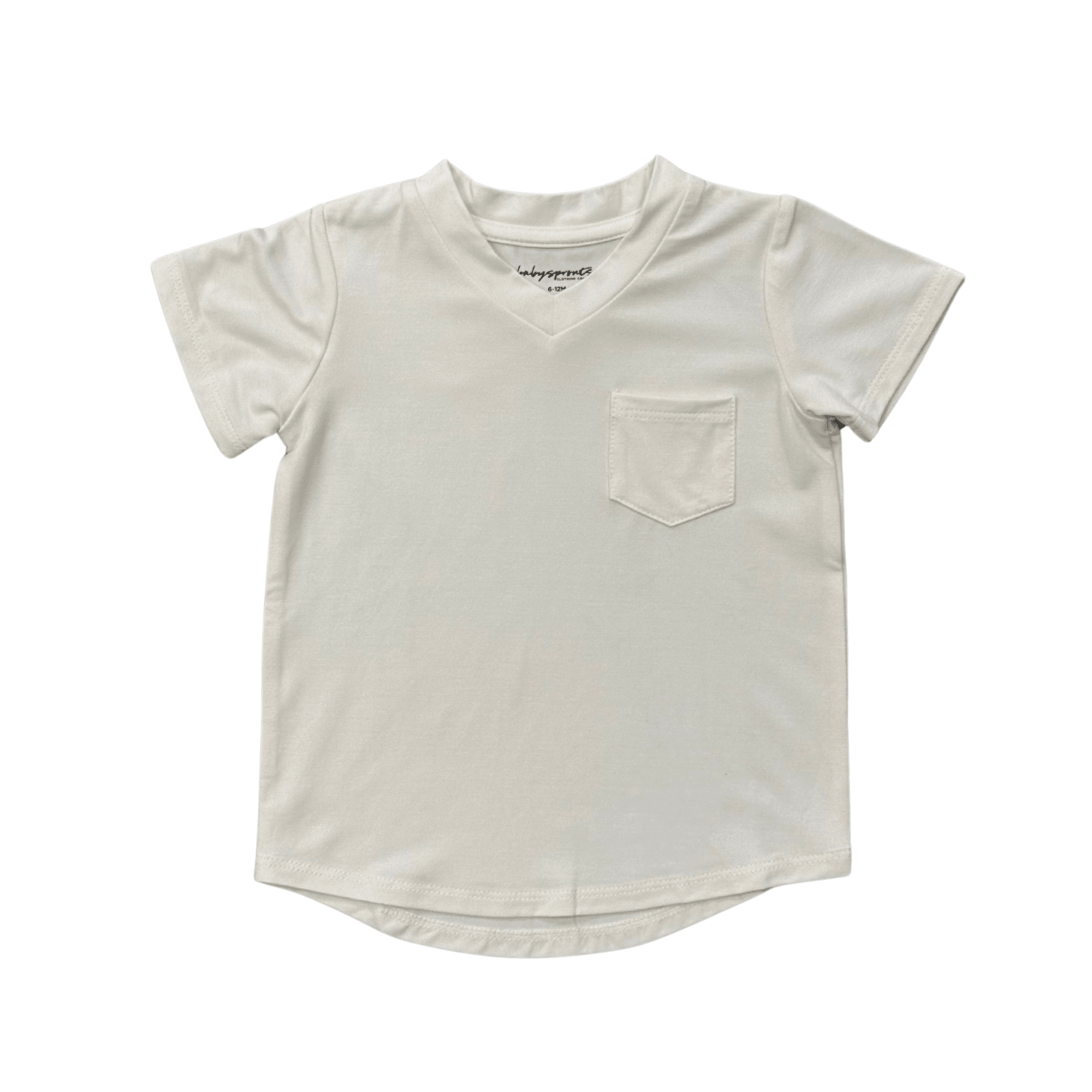 Girls V-neck Pocket Tee In Off-white