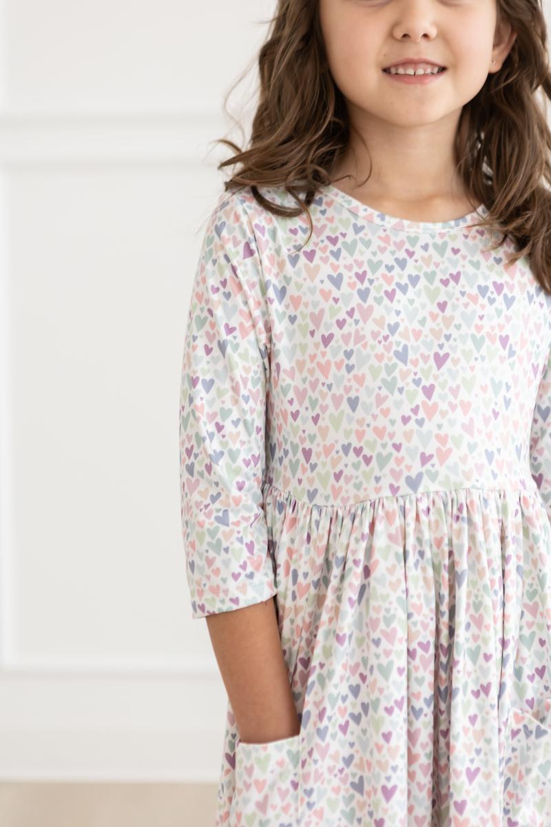 One In A Million 3/4 Sleeve Pocket Twirl Dress