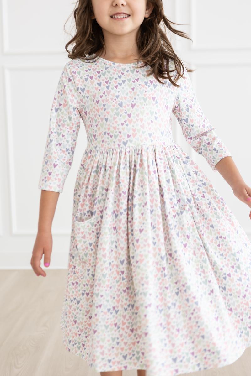 One In A Million 3/4 Sleeve Pocket Twirl Dress