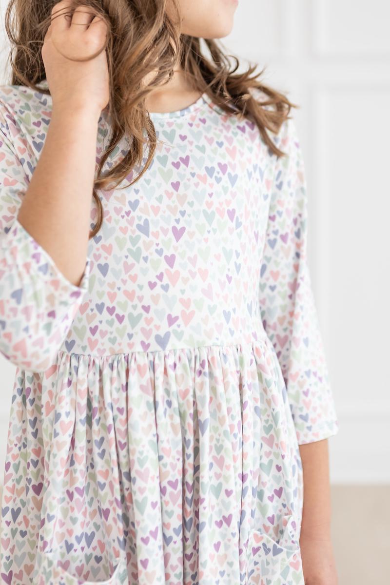One In A Million 3/4 Sleeve Pocket Twirl Dress