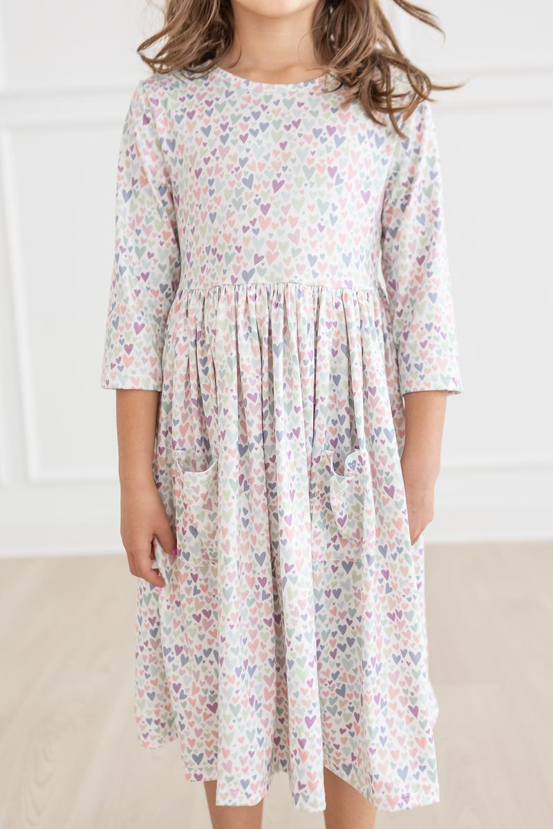 One In A Million 3/4 Sleeve Pocket Twirl Dress