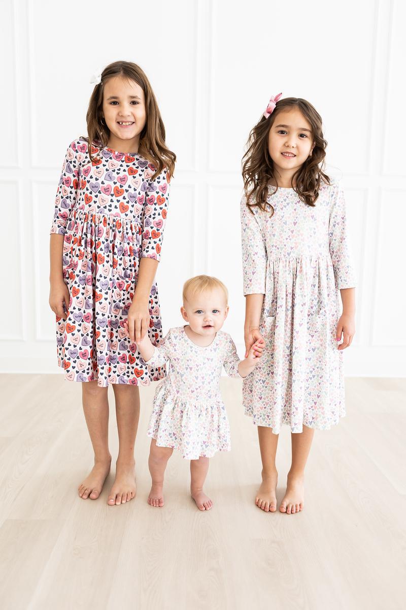 One In A Million 3/4 Sleeve Pocket Twirl Dress