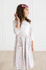 One In A Million 3/4 Sleeve Pocket Twirl Dress