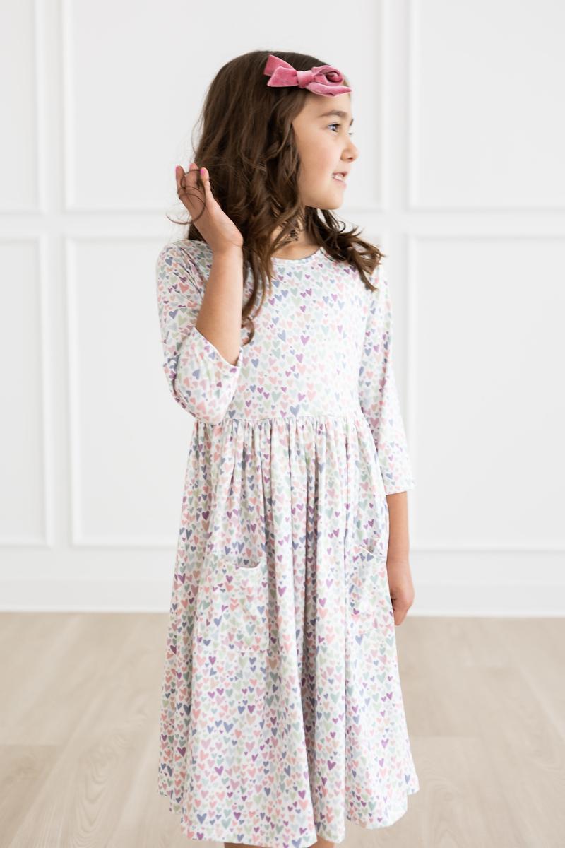 One In A Million 3/4 Sleeve Pocket Twirl Dress