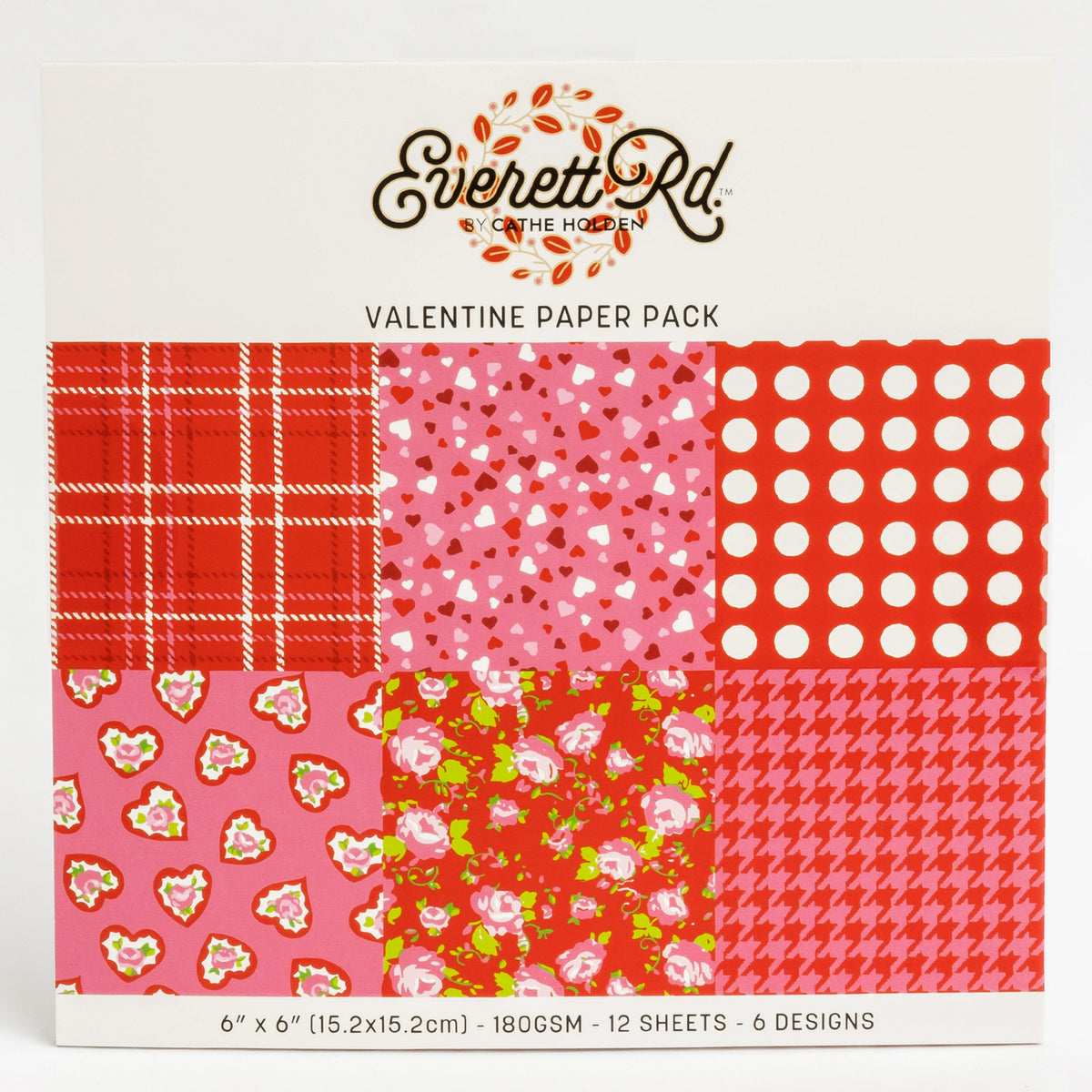 Red & Pink Prints 6x6 Paper Pack Everett Rd. By Cathe Holden