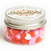 Red, Pink, & White Clay Hearts Confetti In A Jar Everett Rd. By Cathe Holden