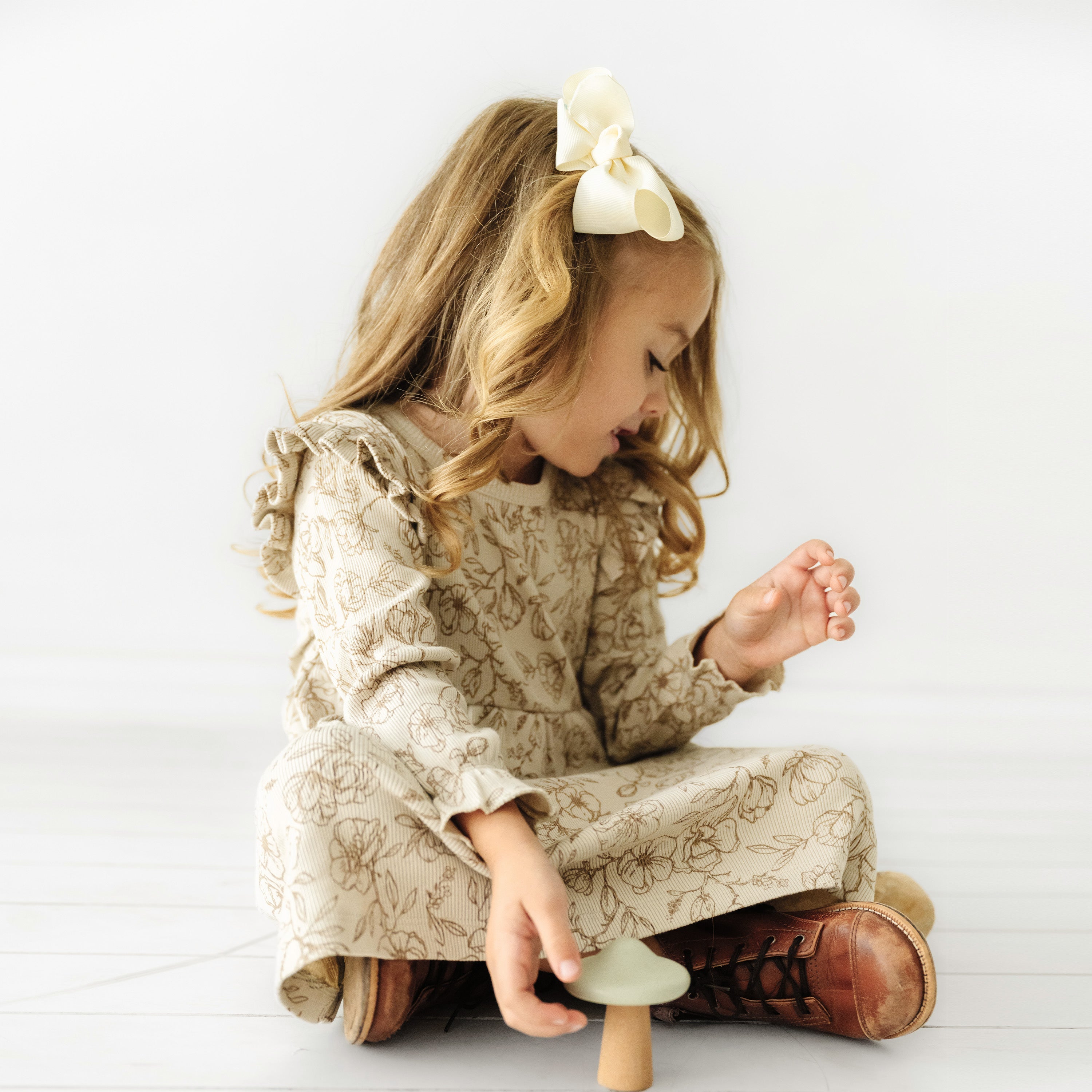 Organic Girls Ruffle Dress - Vintage Bloom