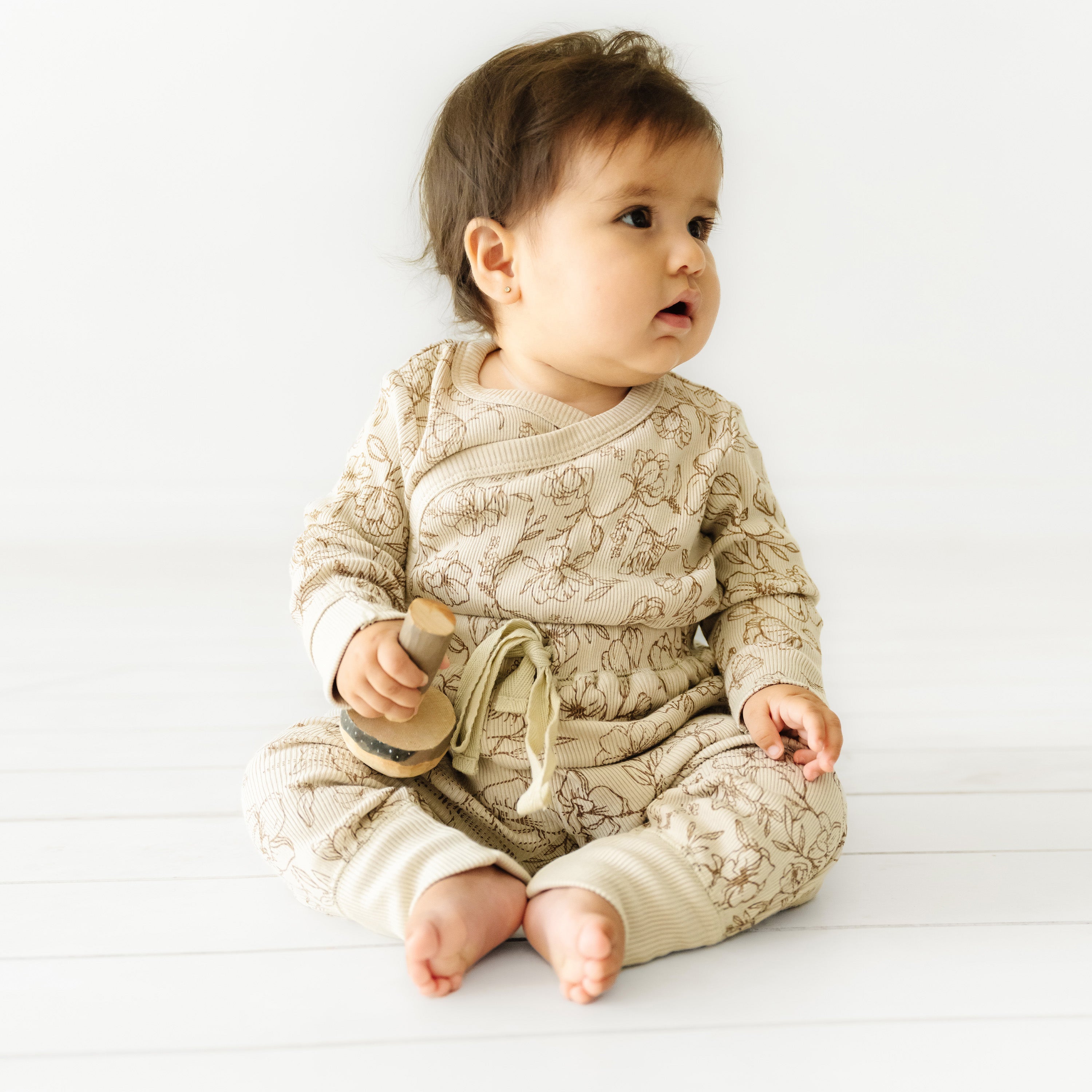 Organic Kimono Onesie & Pants Set - Vintage Bloom