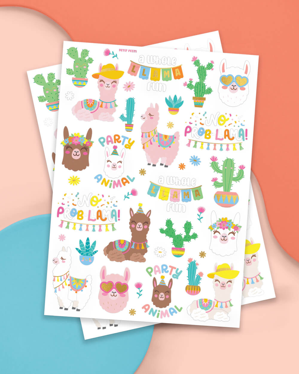 No Prob-llama Tats - 46 Foil Temporary Tattoos