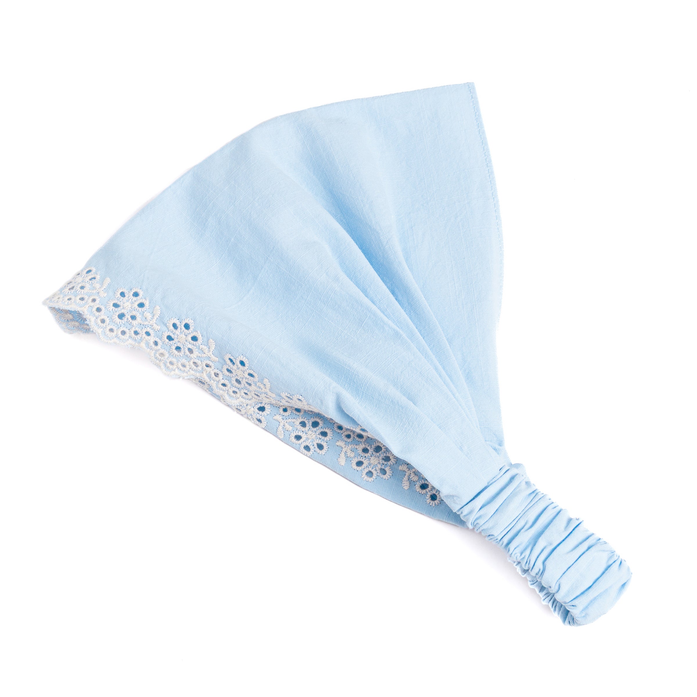 Eyelet Needlework Embroidered Bandana Headband – For Girls Ages 5–12 Years