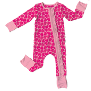 Valentine Hearts Bamboo Ruffle Convertible Footie (pre-order)