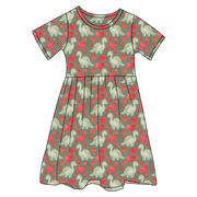 Valentine Dinos Bamboo Ruffle Spin Dress (pre-order)