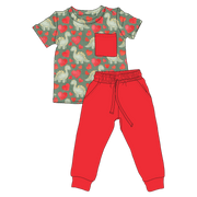 Valentine Dinos Bamboo Pocket Tee & Jogger Set (pre-order)