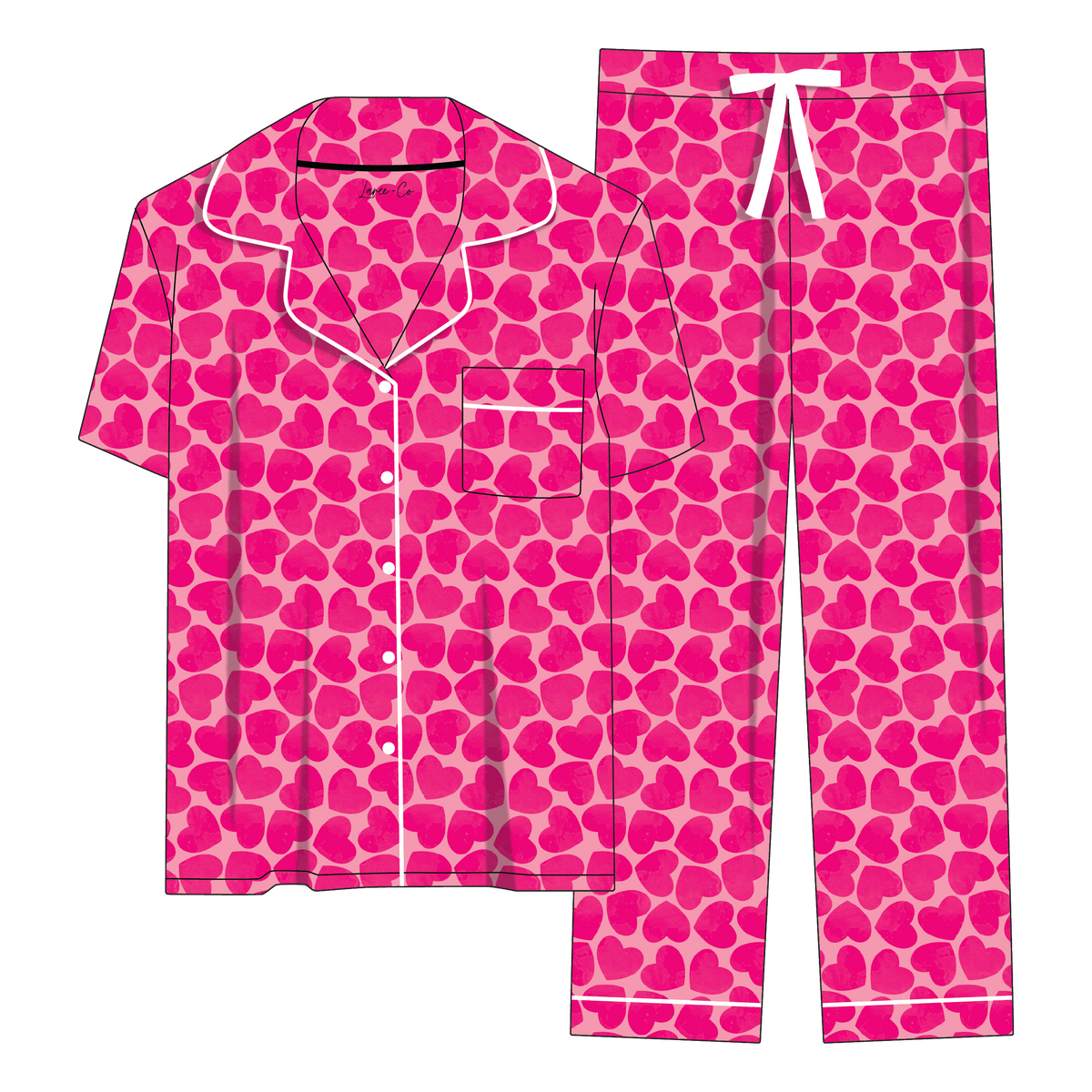 Valentine Hearts Bamboo Women's Luxe Lounge Set (pre-order)