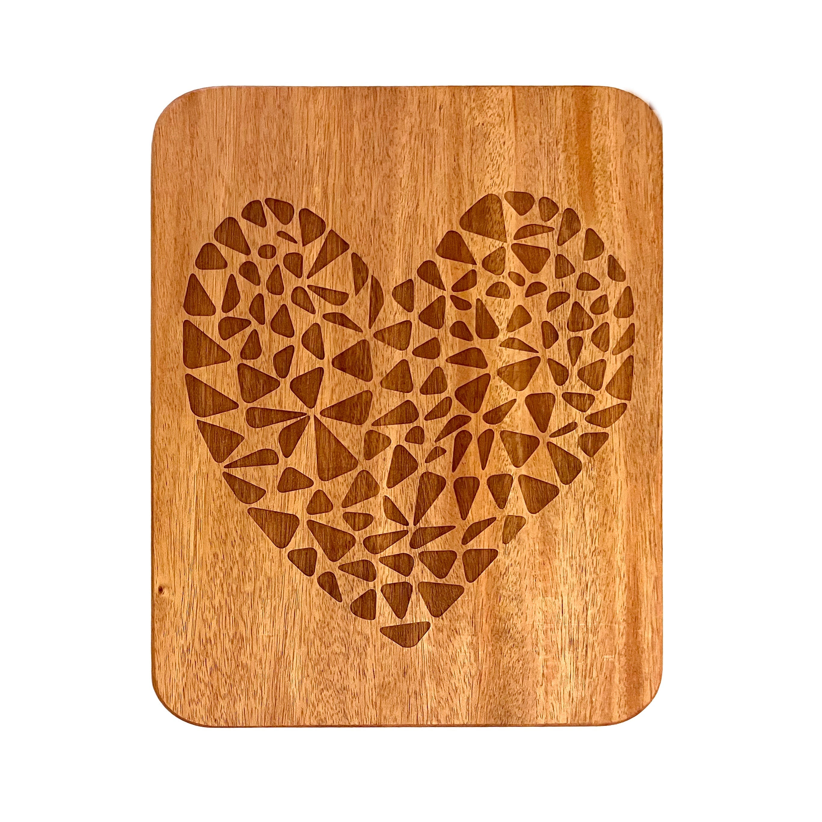 Etched Heart Solid Maple Wood Serving Board Platter - 11" X 14" | Made In The Usa 🇺🇸