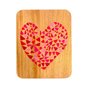 Printed Heart Solid Maple Wood Serving Board Platter - 11" X 14" | Made In The Usa 🇺🇸