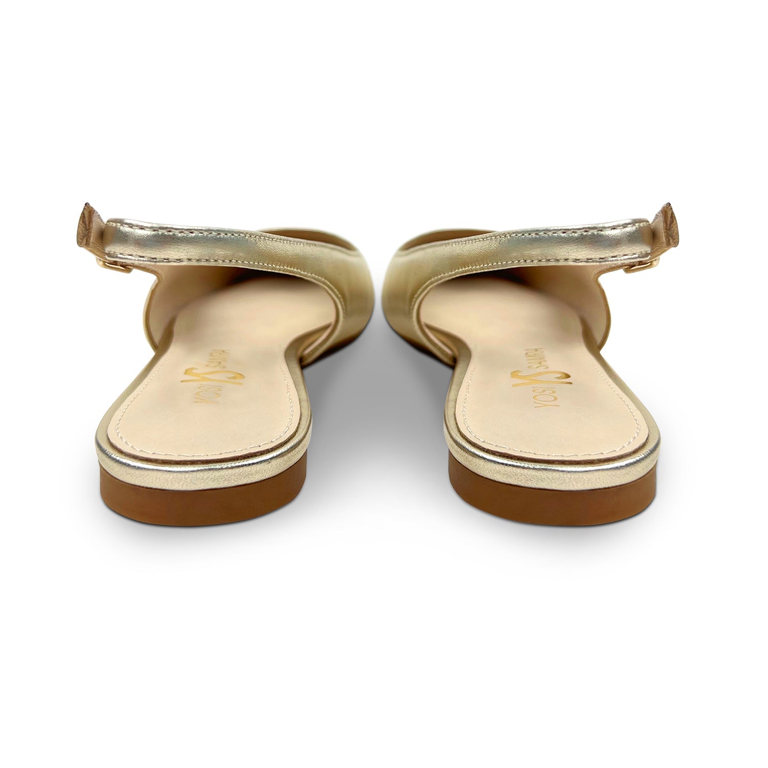 Vera Slingback Flat In Gold Leather