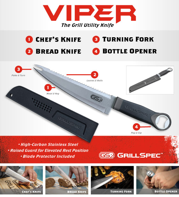 Utility Knife, Multi-use, With Cover, 8" Blade